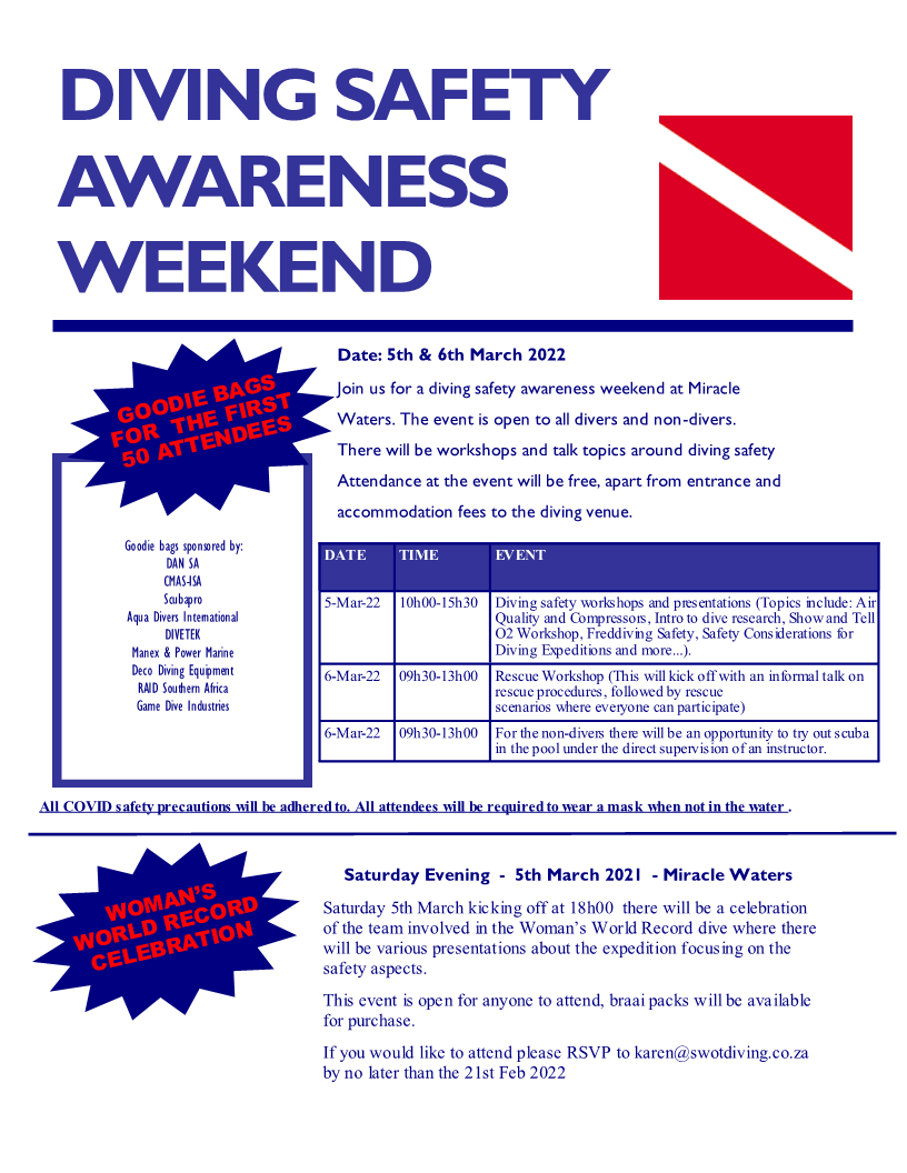 Diving Safety Awreness Weekend Flyer 1